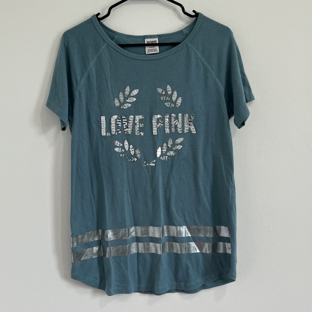 PINK VS Blue Bling Short Sleeve Tee
